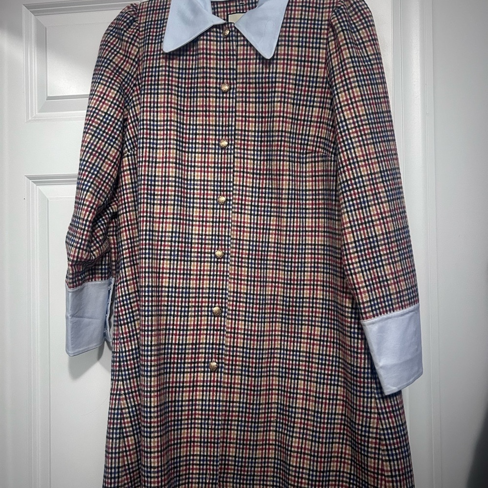 Tuckernuck Plaid dress  with Blue Collar